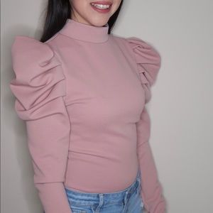 Pink long sleeves bodysuit